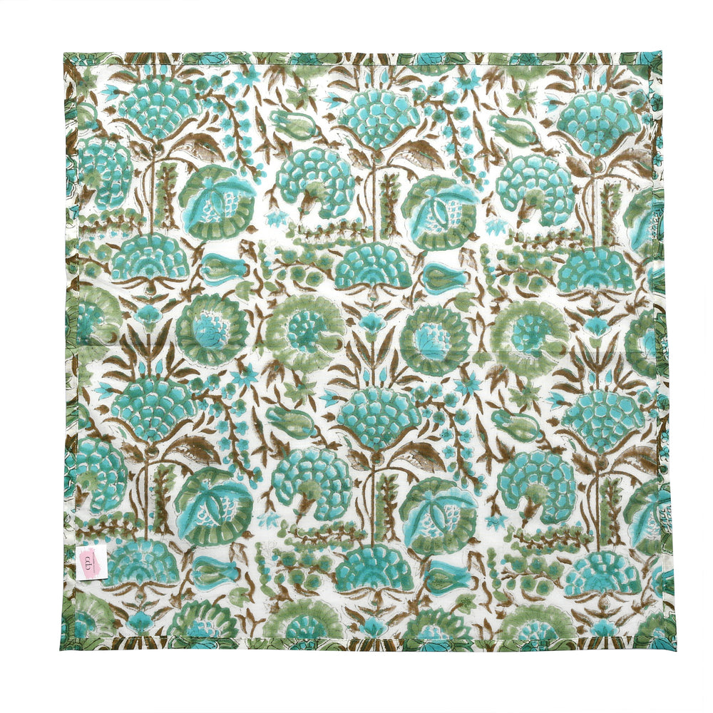 Cotton Cloth Napkins Set of 4- Aqua Green