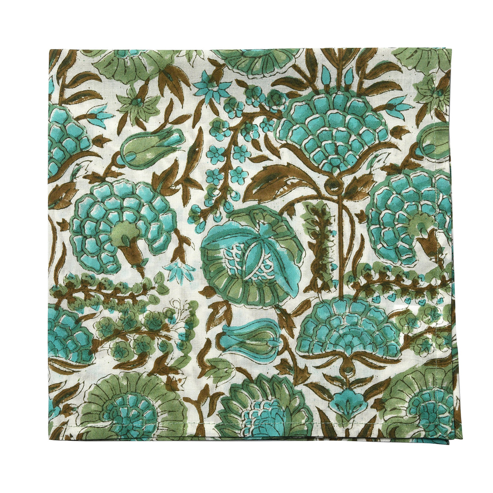 Cotton Cloth Napkins Set of 4- Aqua Green
