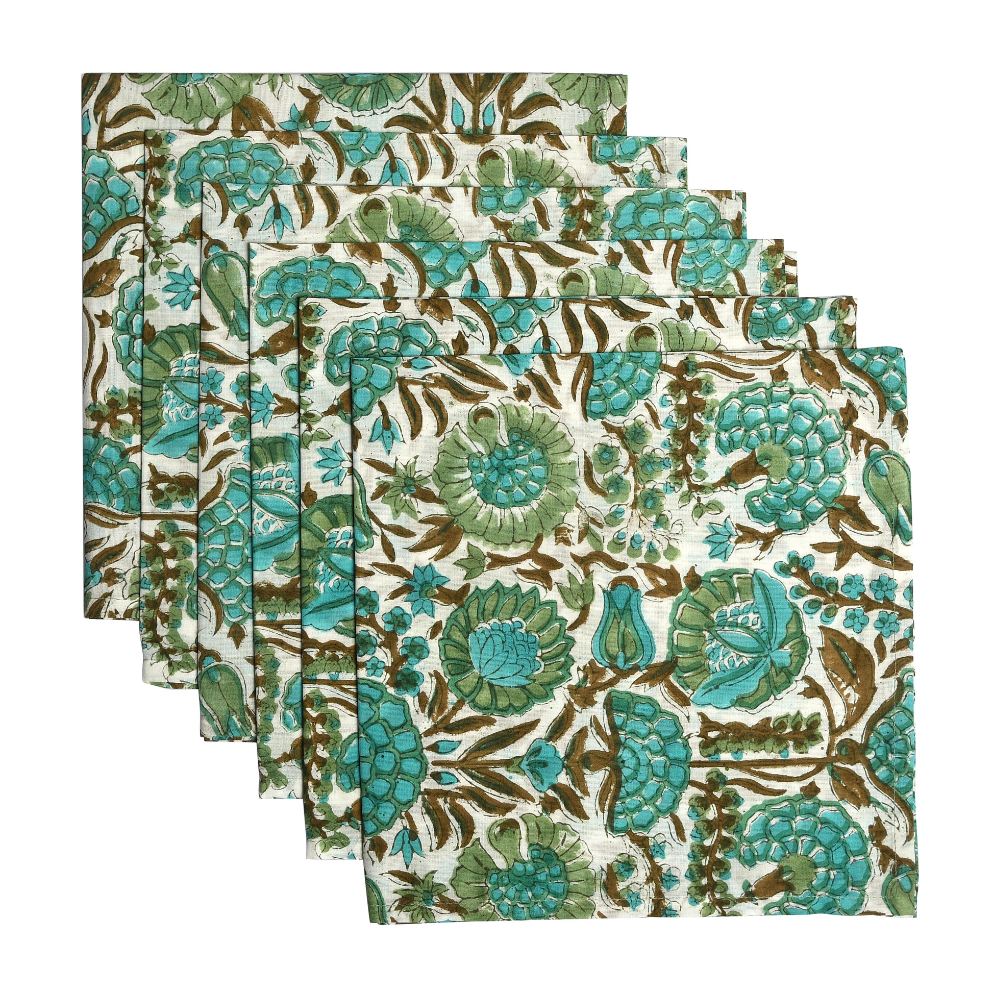 Cotton Cloth Napkins - Aqua Green