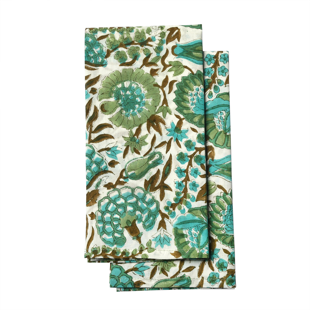 Cotton Cloth Napkins Set of 4- Aqua Green