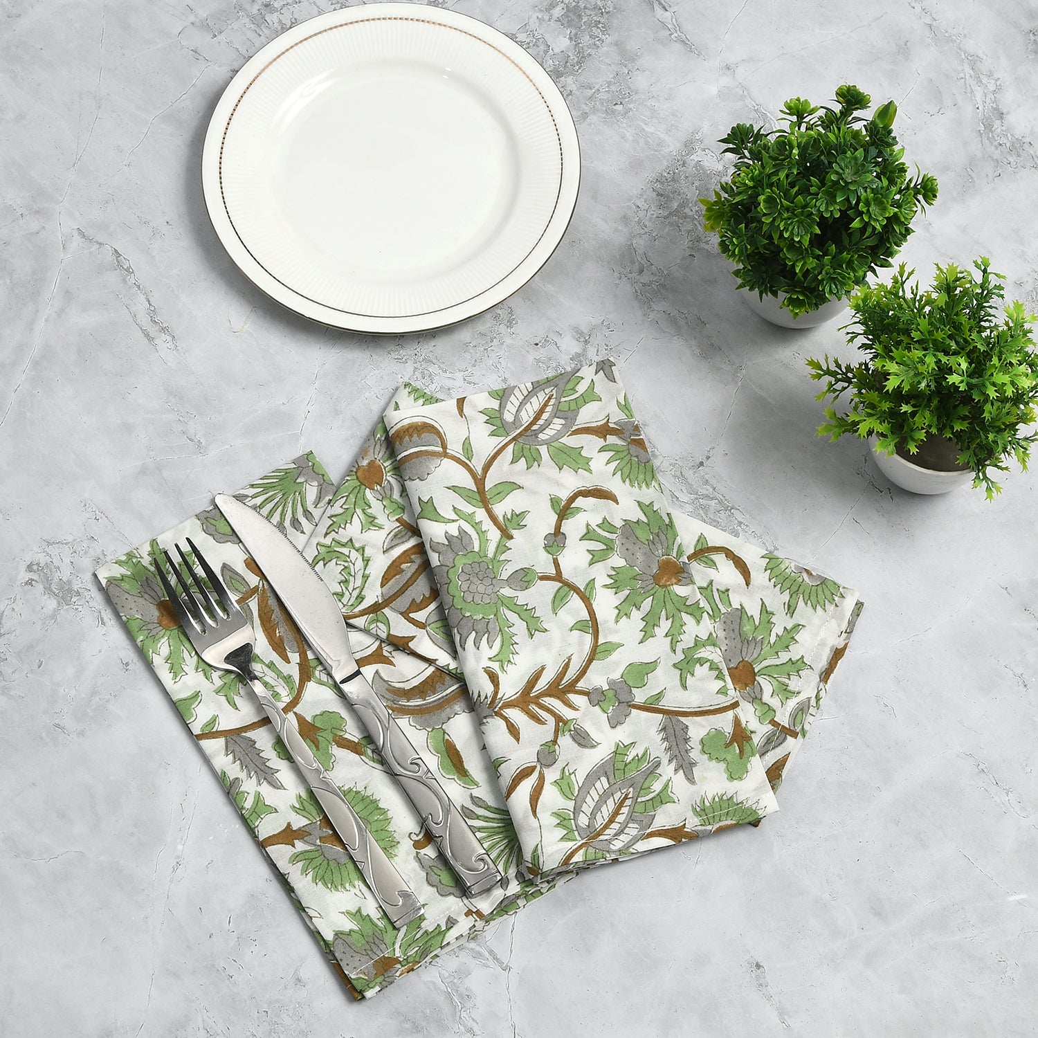 Cotton Cloth Napkins - Mint Leaf