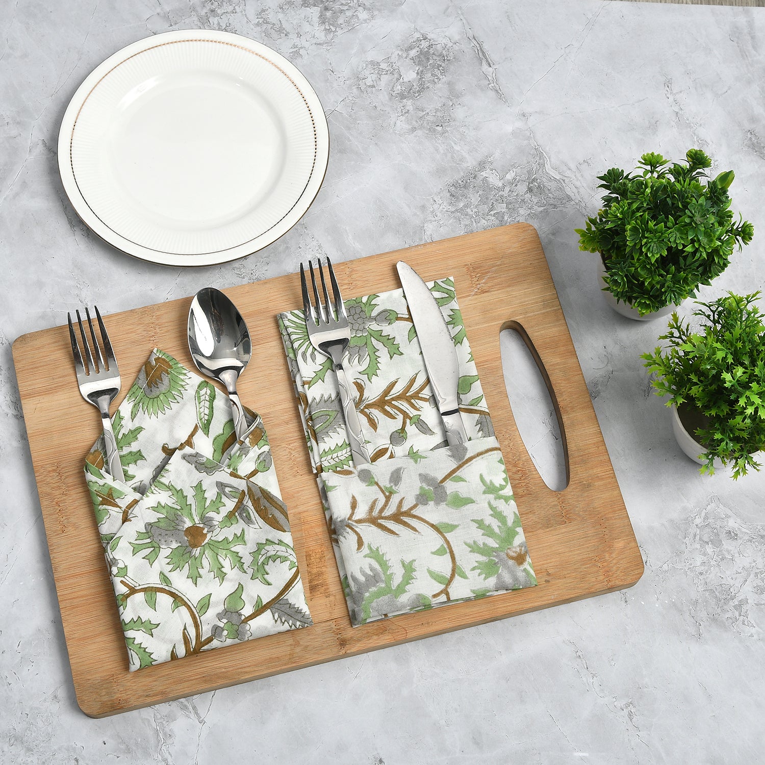 Cotton Cloth Napkins - Mint Leaf