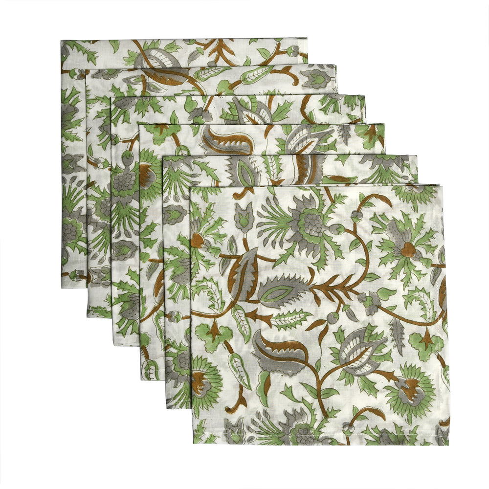 Cotton Cloth Napkins Set of 4 - Mint Leaf