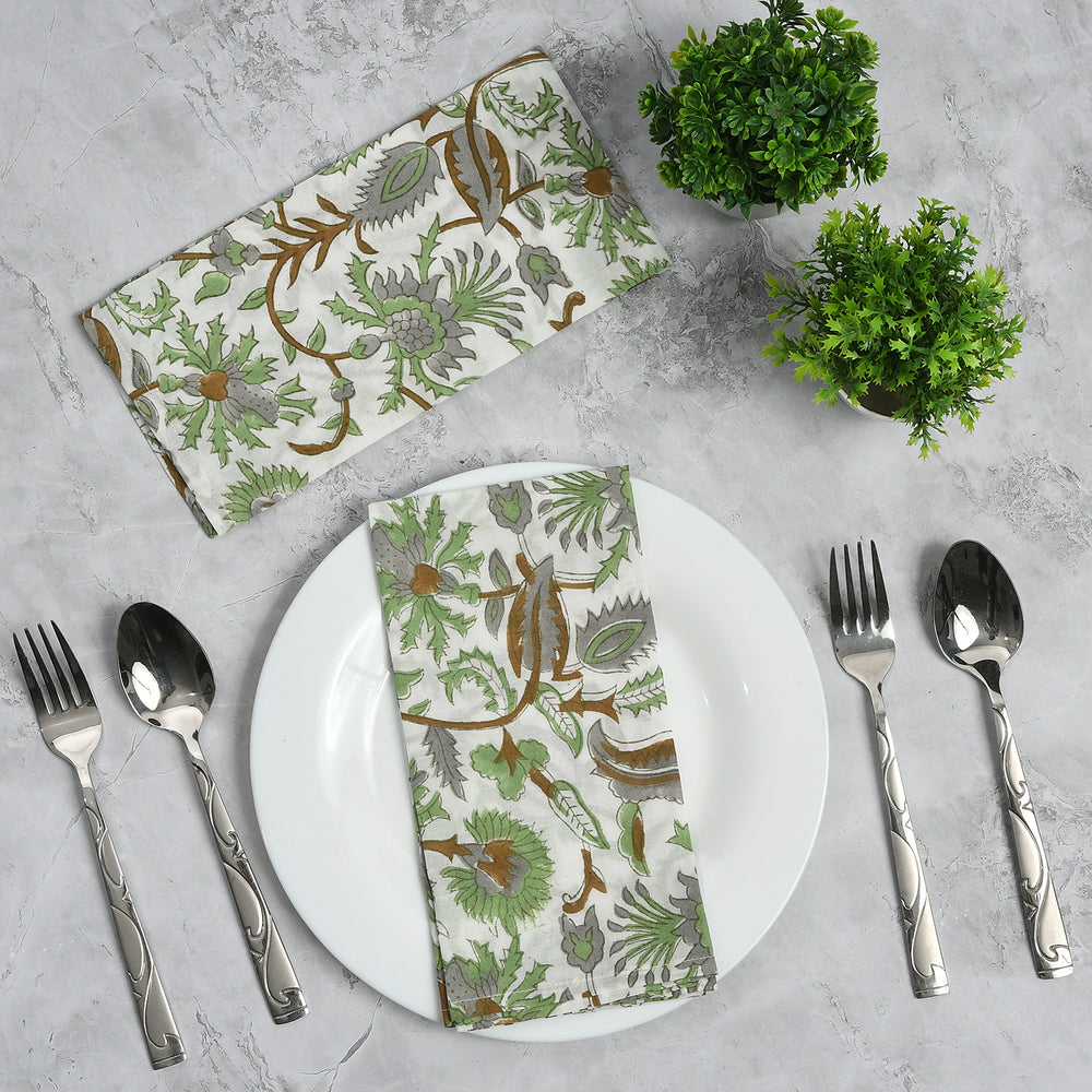 Cotton Cloth Napkins Set of 4 - Mint Leaf