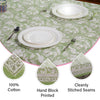 Tablecloth, CPC-Olive Green-100% Cotton Hand Block Floral Printed Decorative Table cover for Dining Farmhouse Party Wedding Gifts Home Decor