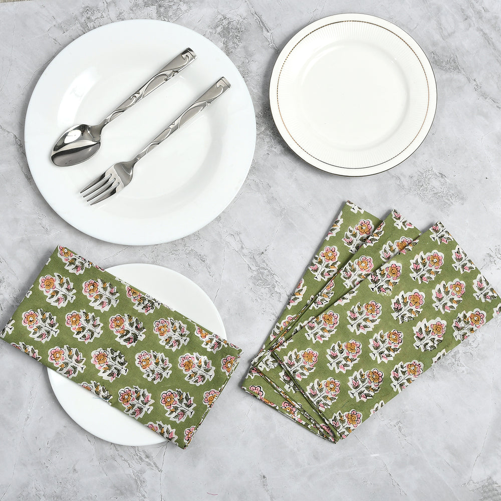 Cotton Cloth Napkins - Jade Green