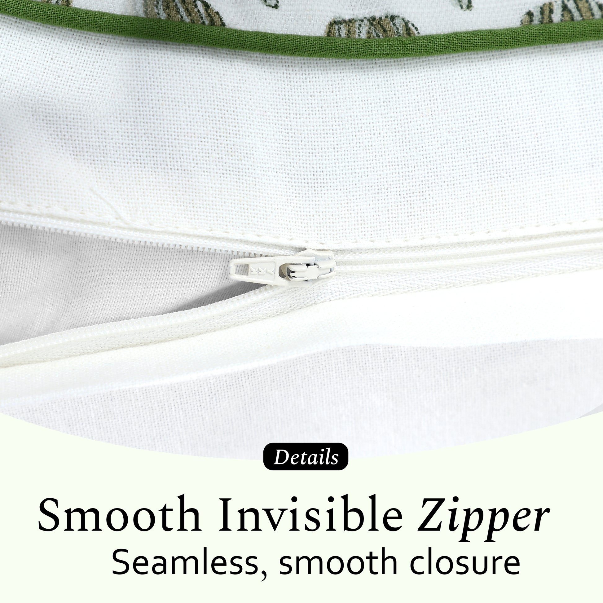 Boho Cotton Pillow Covers - Morning Bloom Green