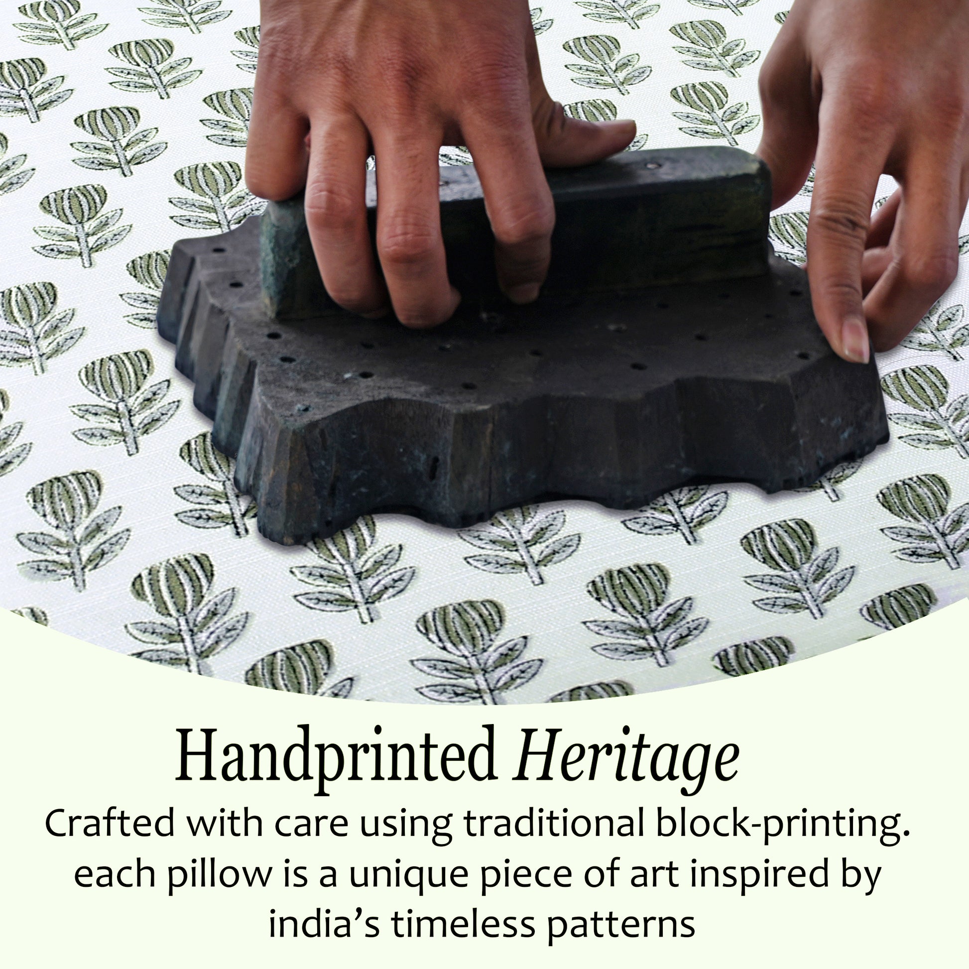 Boho Cotton Pillow Covers - Morning Bloom Green