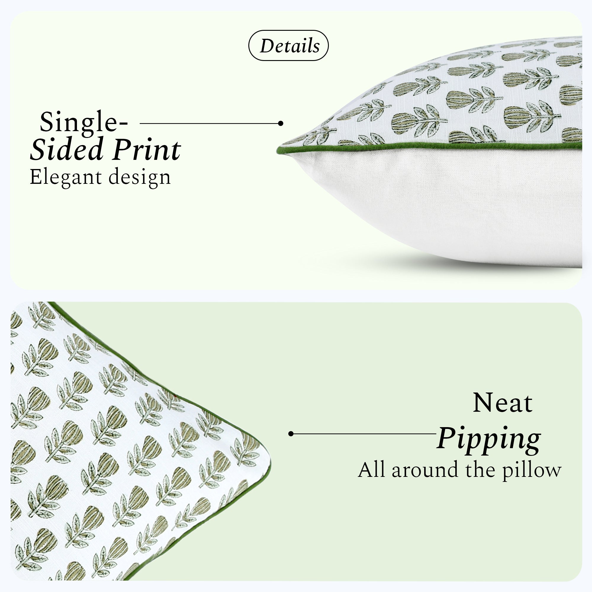 Boho Cotton Pillow Covers - Morning Bloom Green