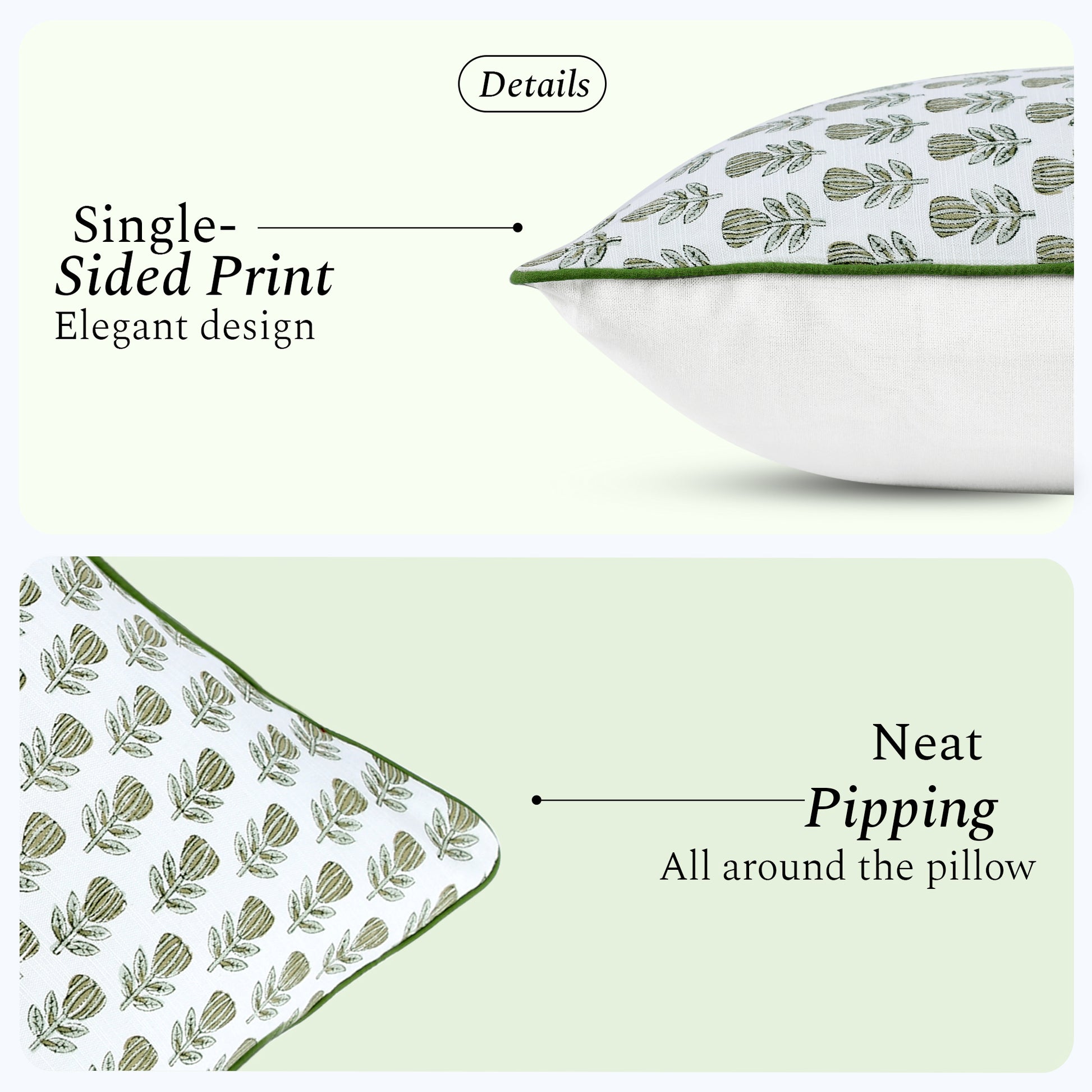 Boho Cotton Pillow Covers - Morning Bloom Green