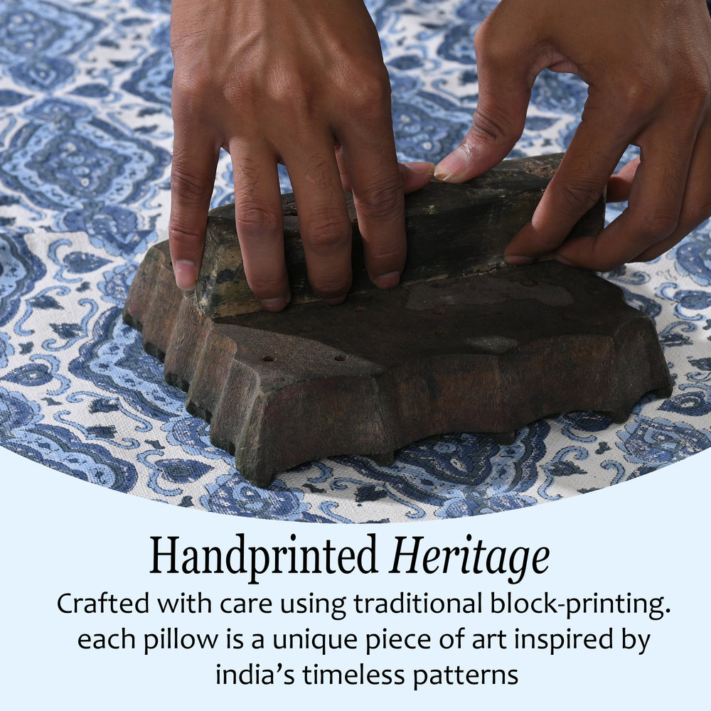 Boho Cotton Pillow Covers - Sea Blue (Set of 2)