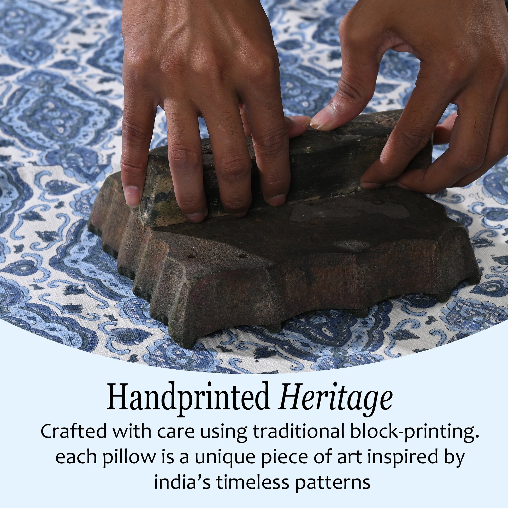 Boho Cotton Pillow Covers - Sea Blue (Set of 2)