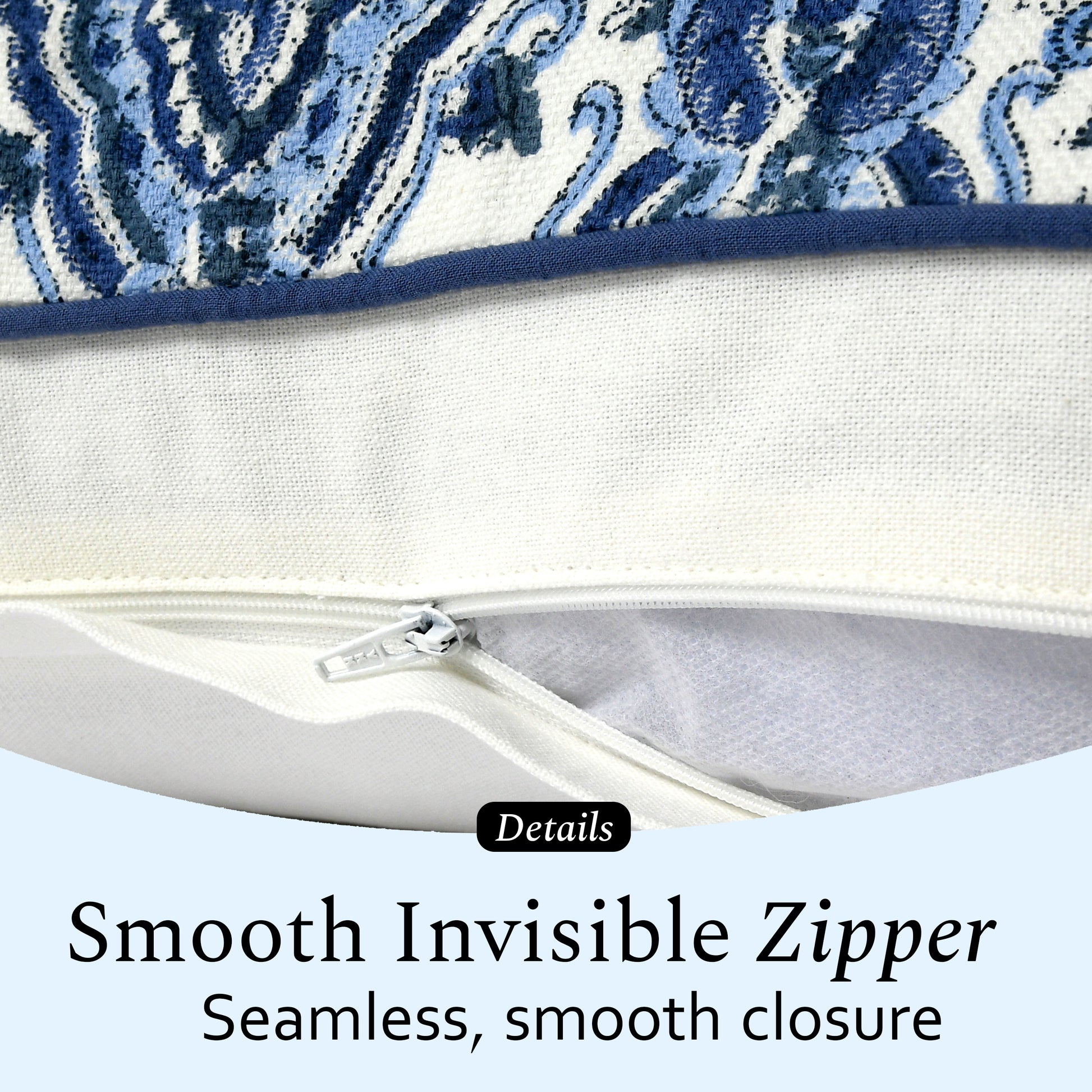 Boho Cotton Pillow Covers - Sea Blue (Set of 2)