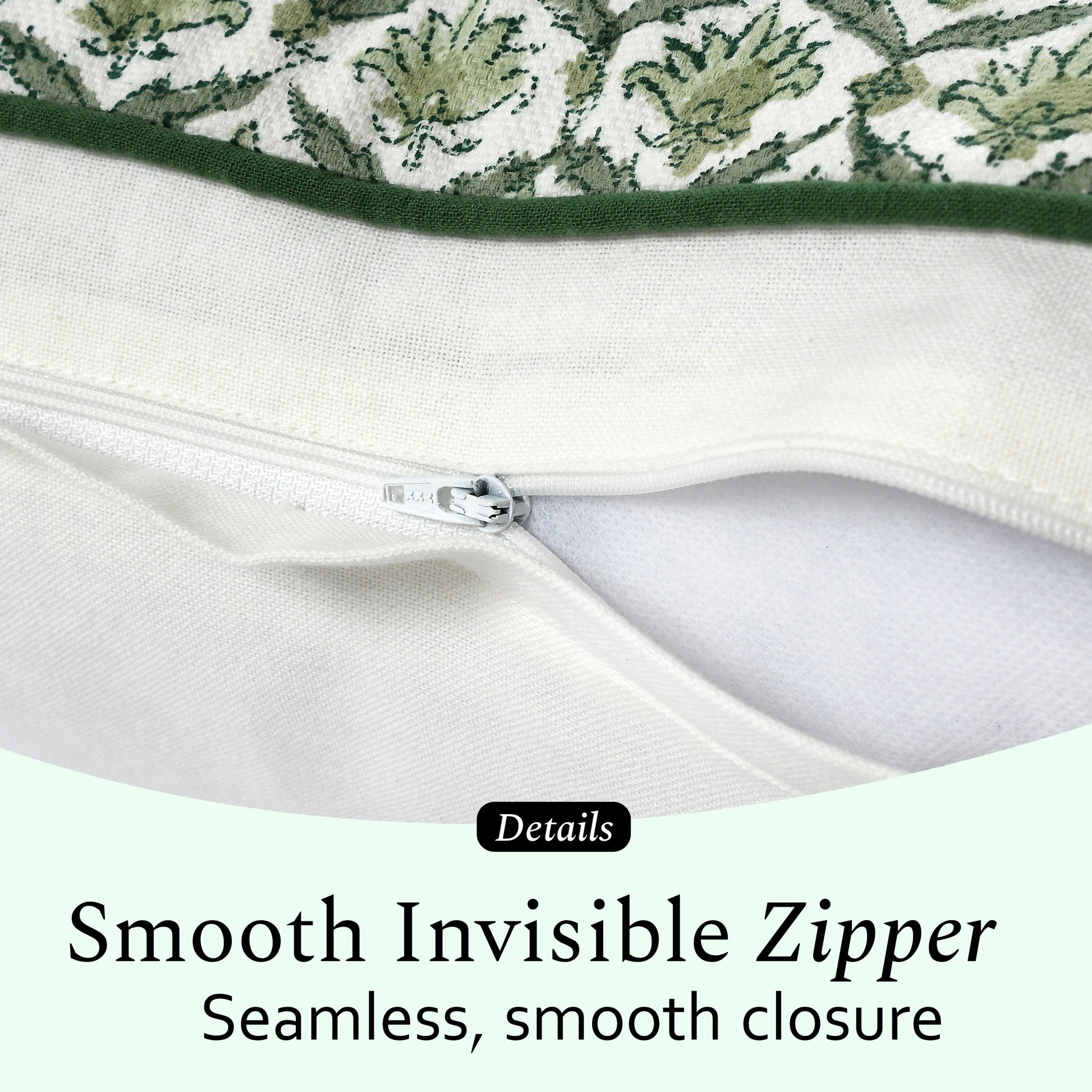 Boho Cotton Pillow Covers - Moss Green (Set of 2)