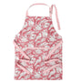 boho pink and white floral cotton block printed apron
