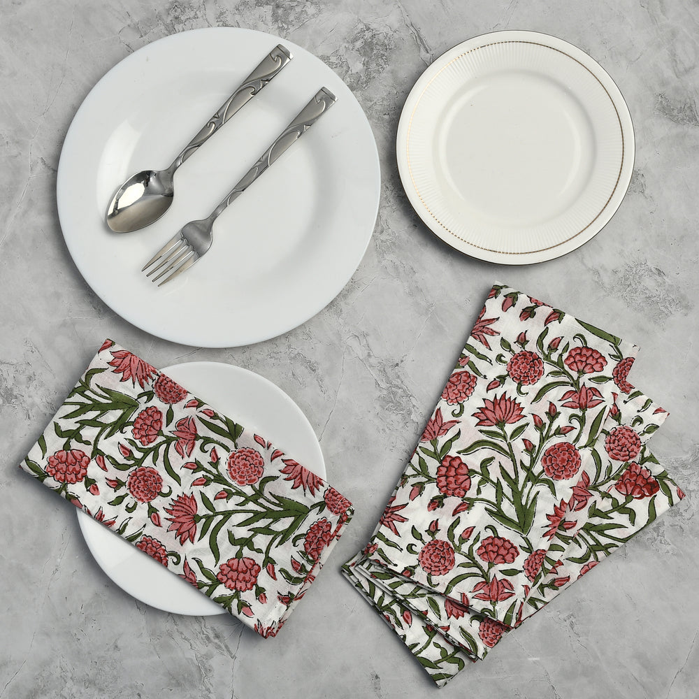 Cotton Cloth Napkins - Red Garnet