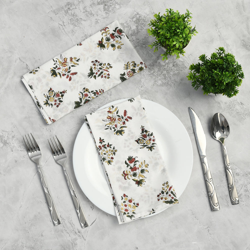 Cotton Cloth Napkins Set of 4 - Fall Green