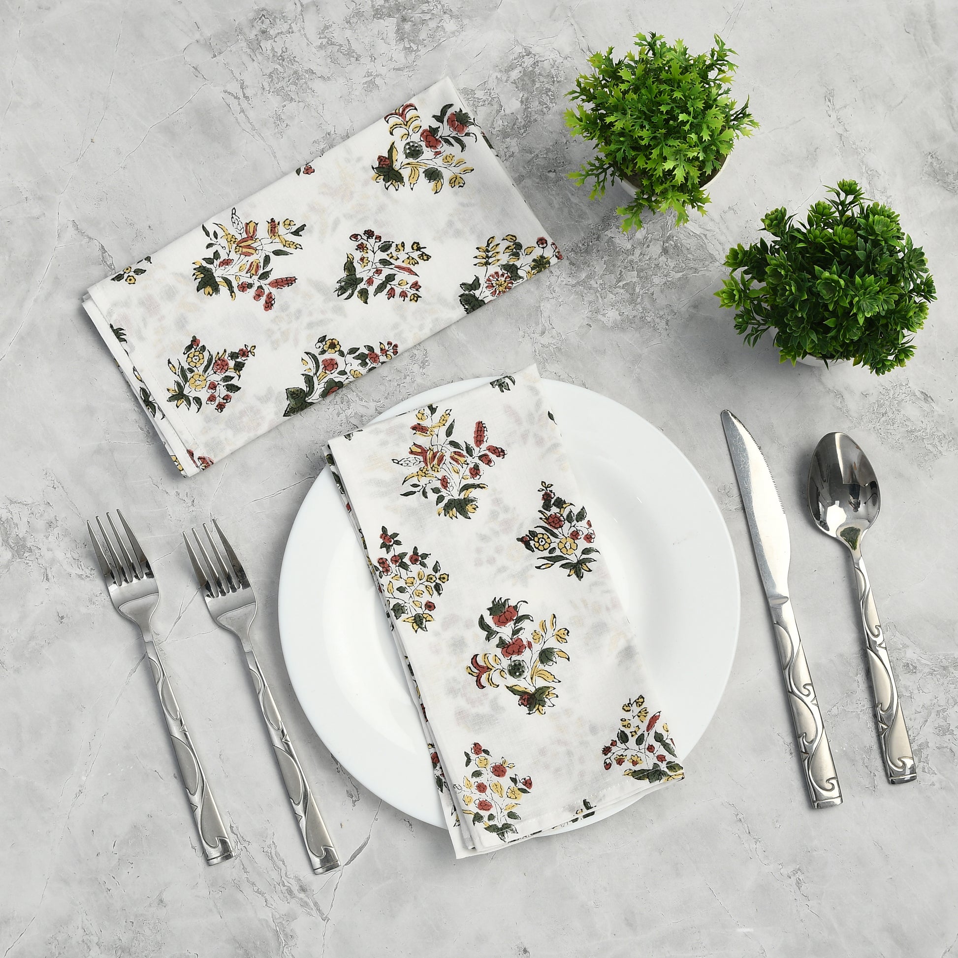 Cotton Cloth Napkins - Fall Green