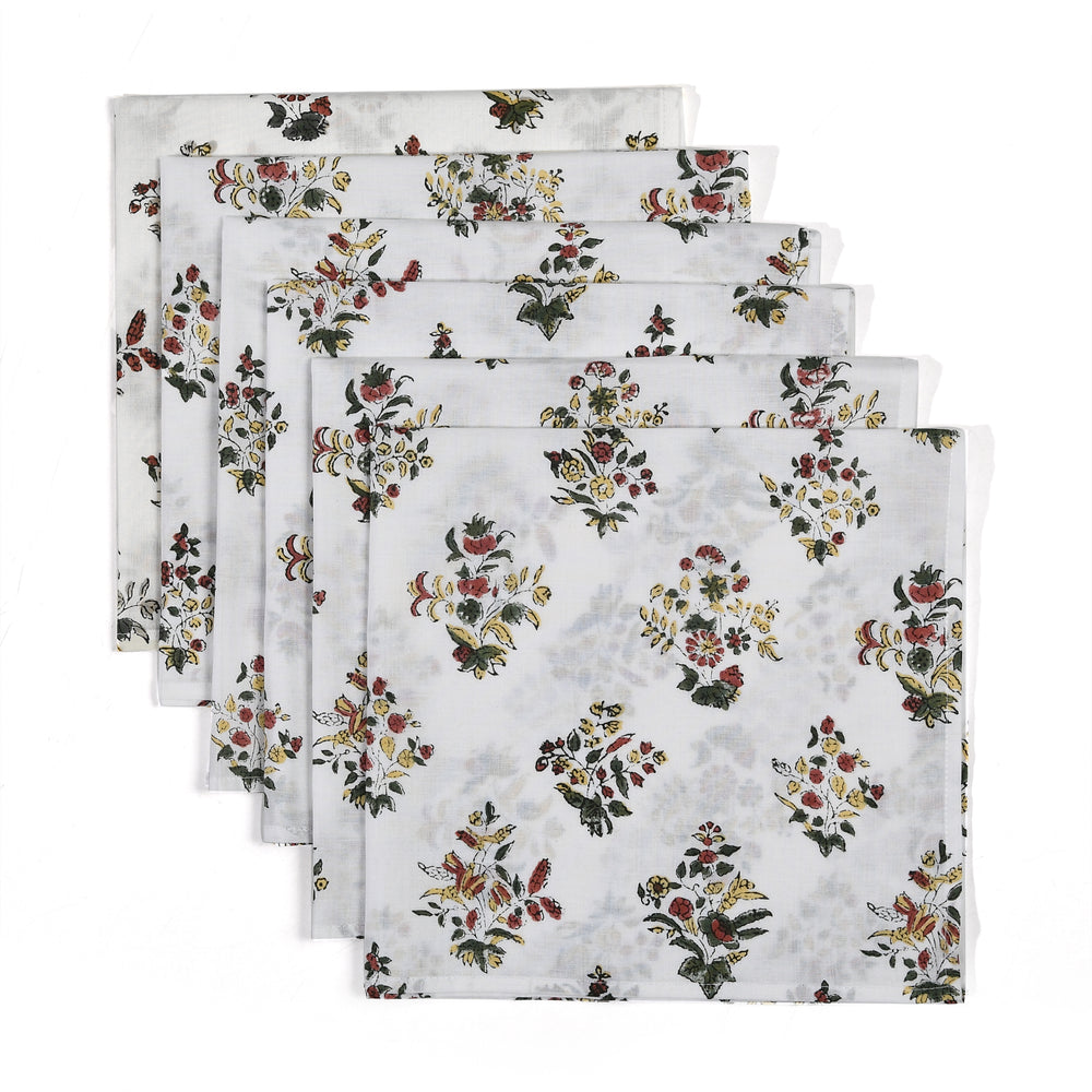 Cotton Cloth Napkins Set of 4 - Fall Green