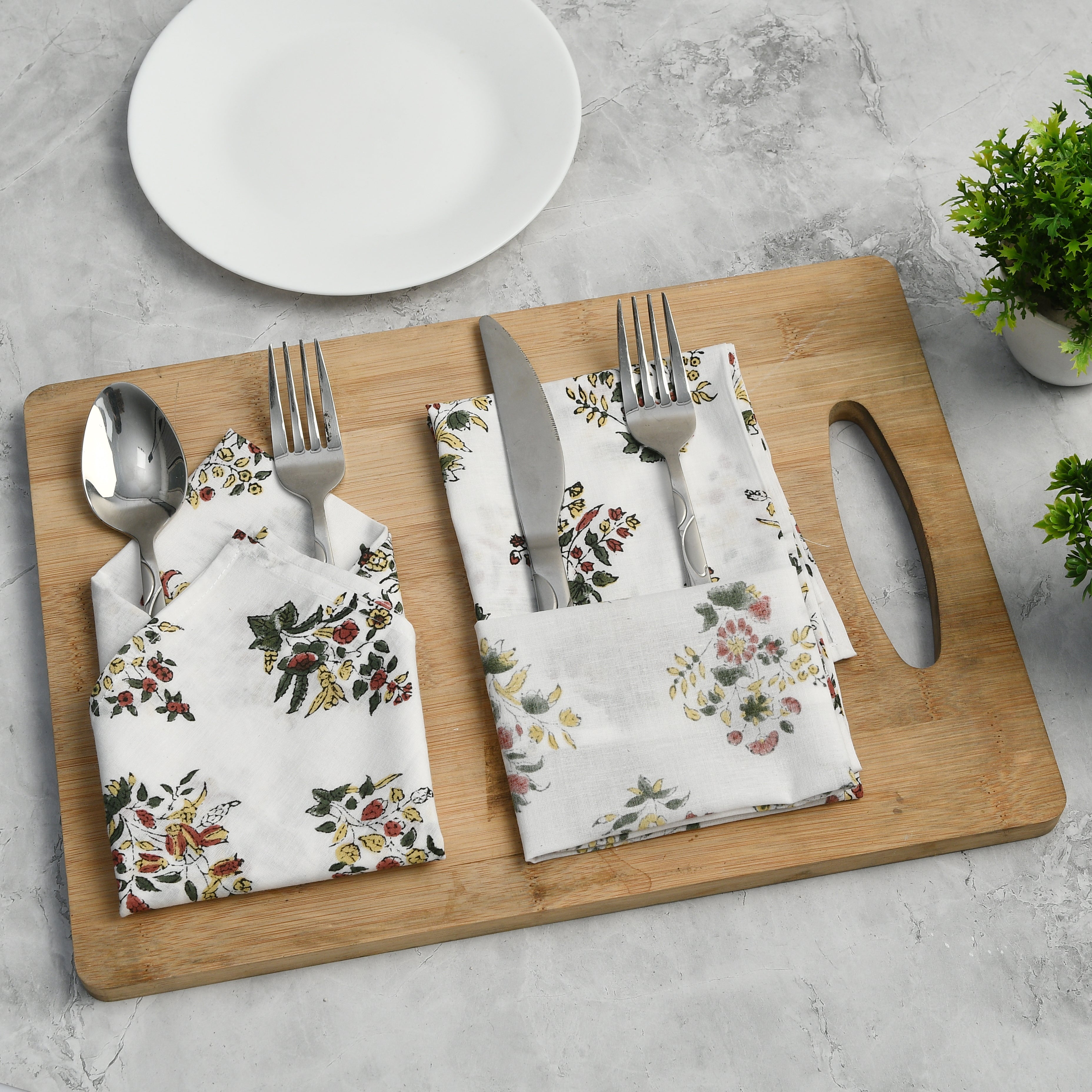 Cotton Cloth Napkins - Fall Green