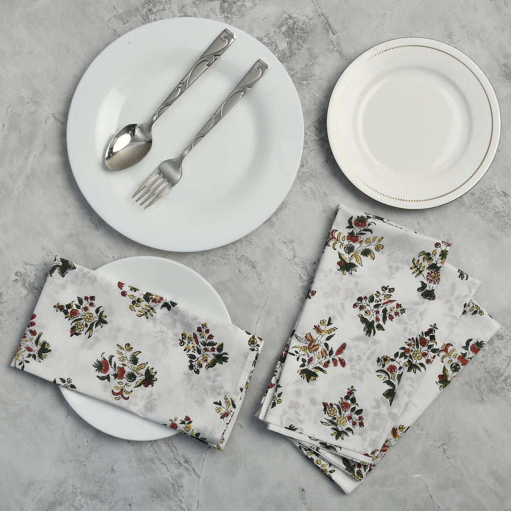 Cotton Cloth Napkins Set of 4 - Fall Green