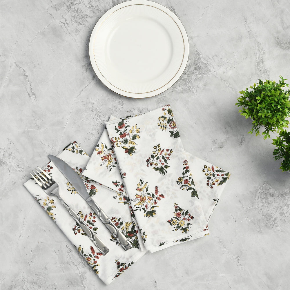 Cotton Cloth Napkins Set of 4 - Fall Green