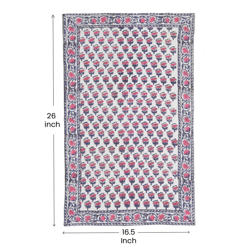 Flat lay of full towel displaying the full hand block printed pattern

