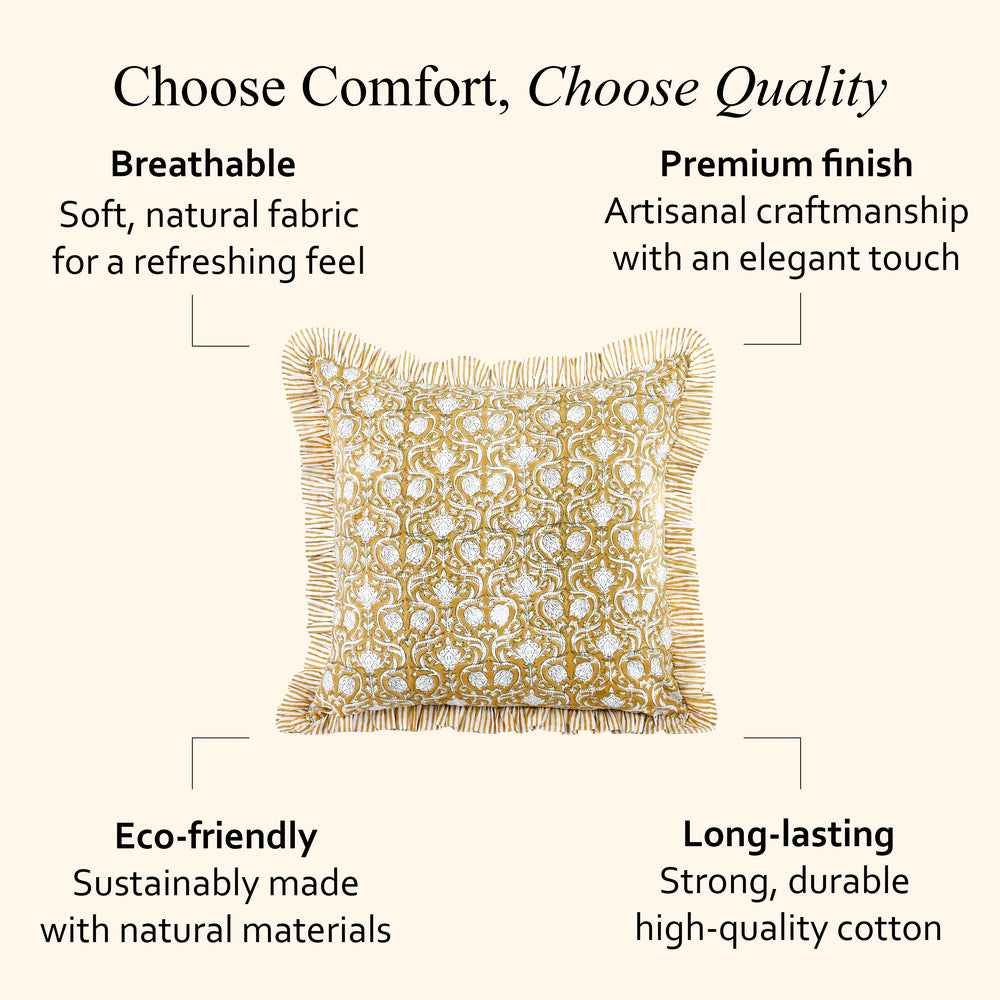 Ruffle Pillow Cover - Mustard Regal