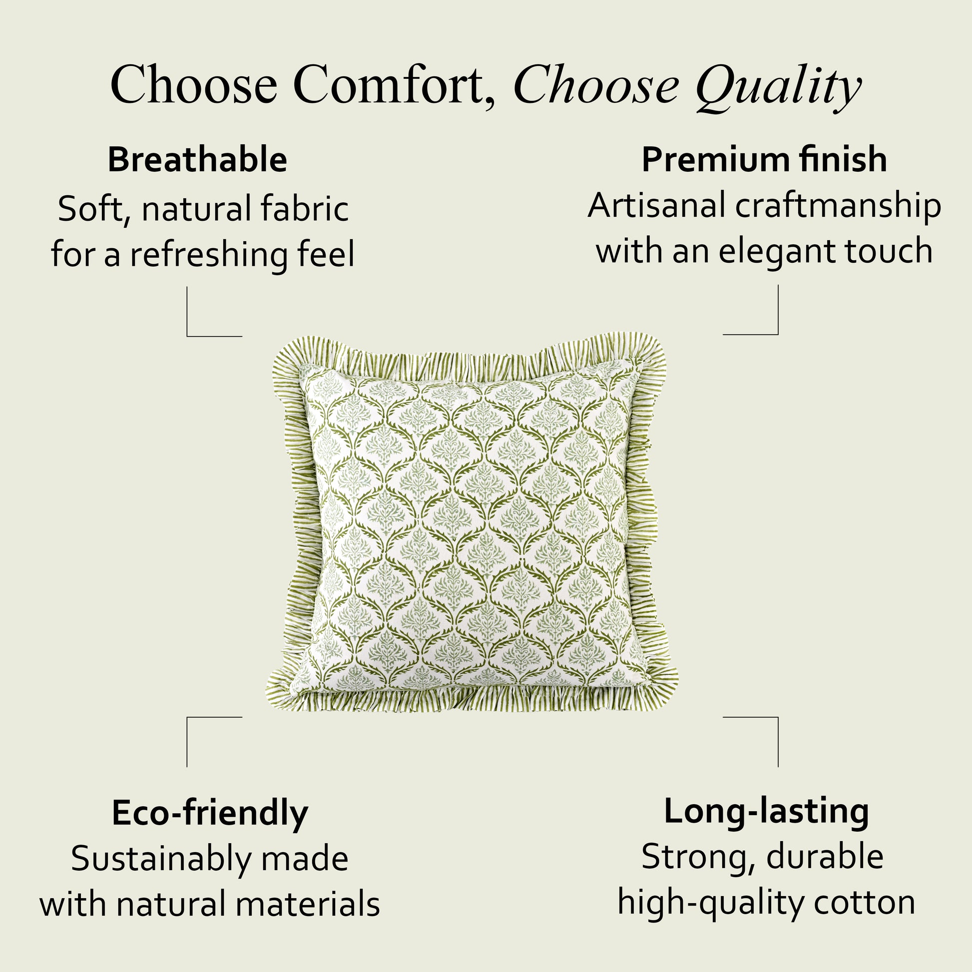 Ruffle Throw Pillow Covers - Fern Regal