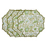 set of 4 Soft earthy green placemat with vintage charm