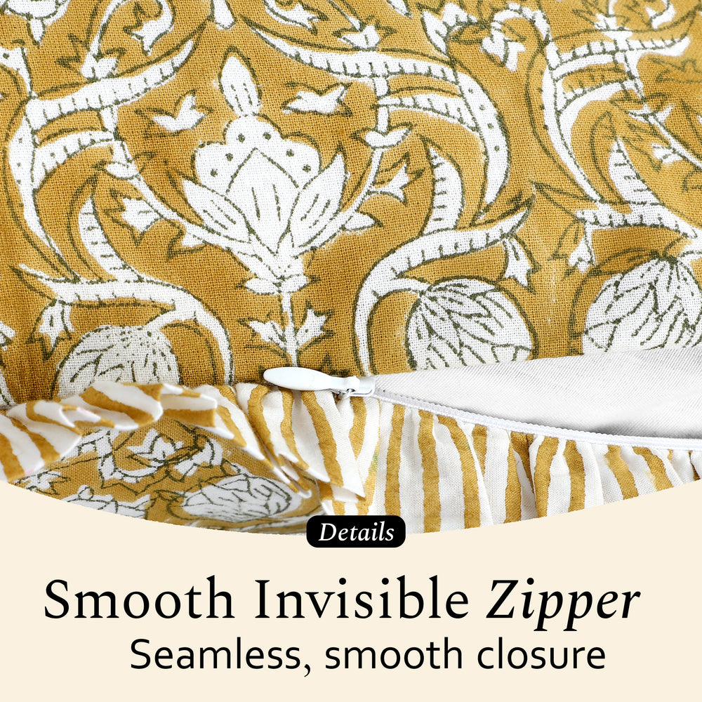 Ruffle Pillow Cover - Mustard Regal