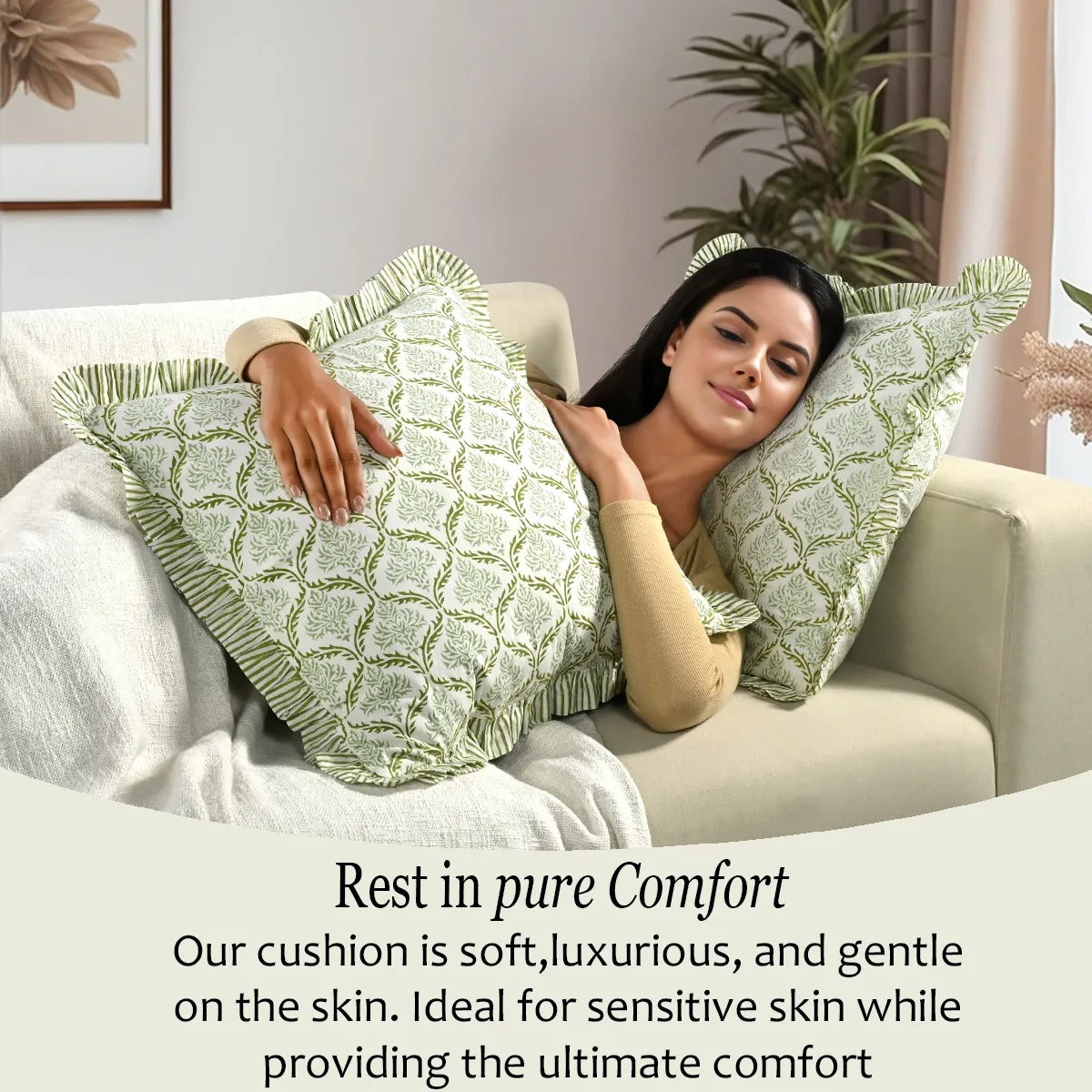 Ruffle Throw Pillow Covers - Fern Regal