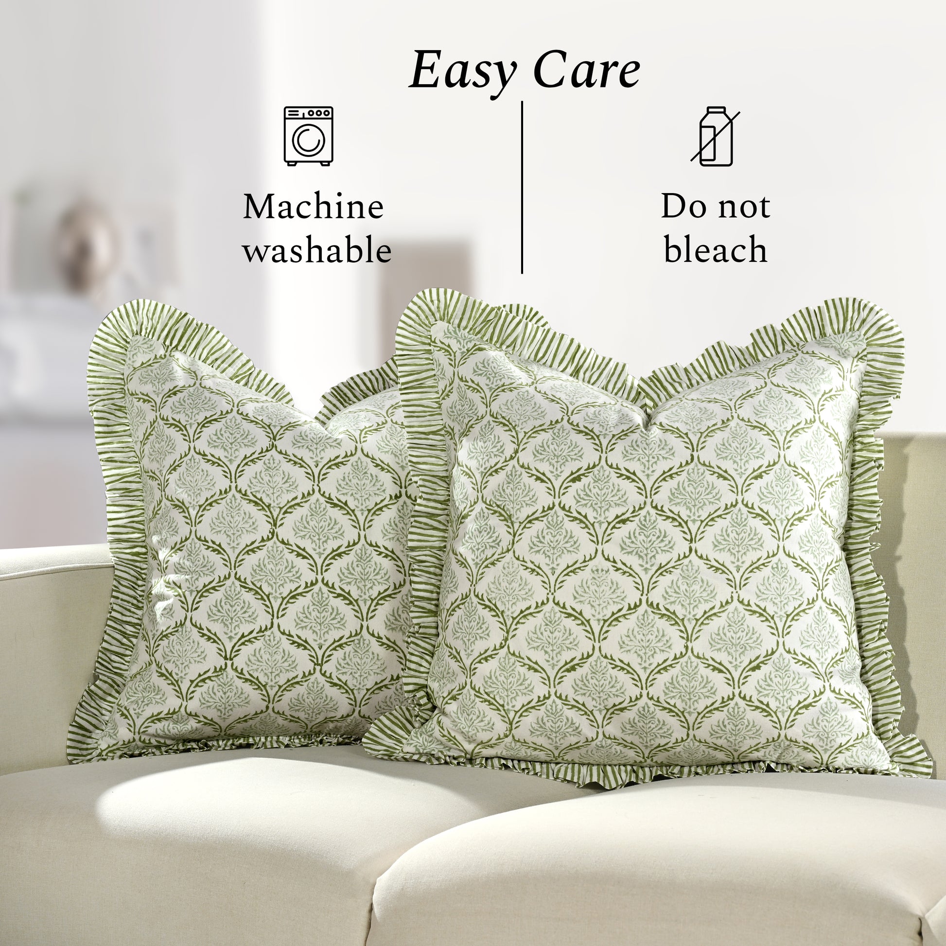 Ruffle Throw Pillow Covers - Fern Regal