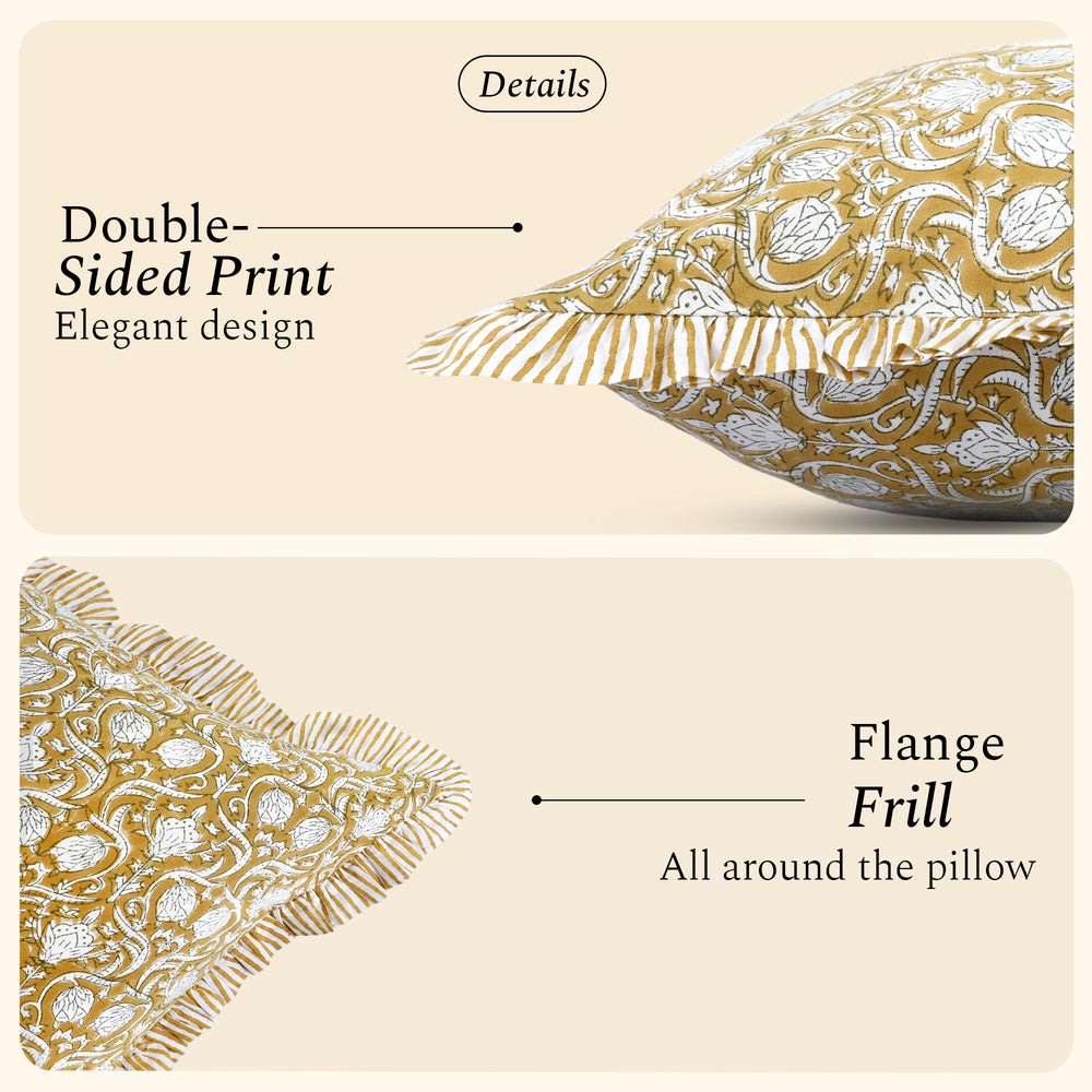 Ruffle Pillow Cover - Mustard Regal