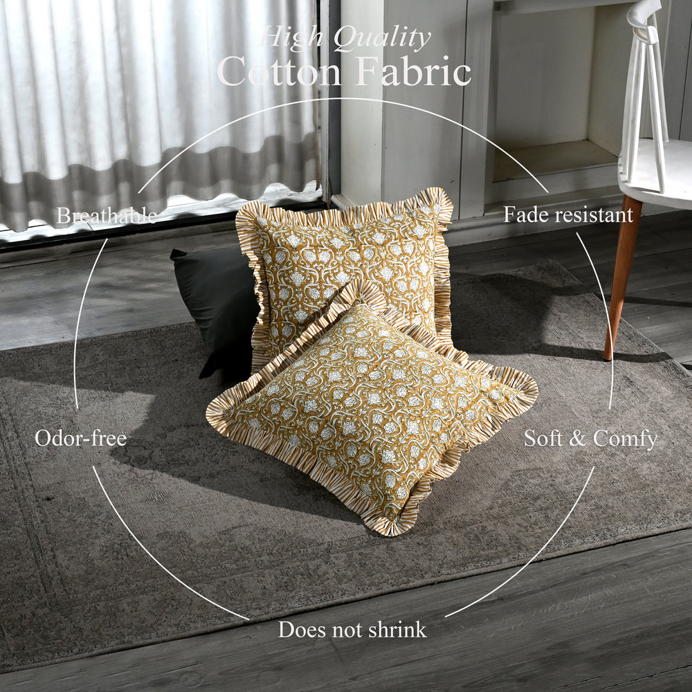 Ruffle Pillow Cover - Mustard Regal