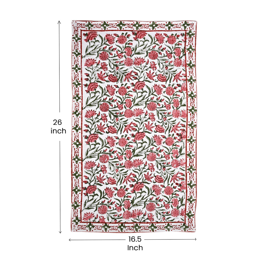 Hand Block Printed Waffle Kitchen Towels – Red Garnet