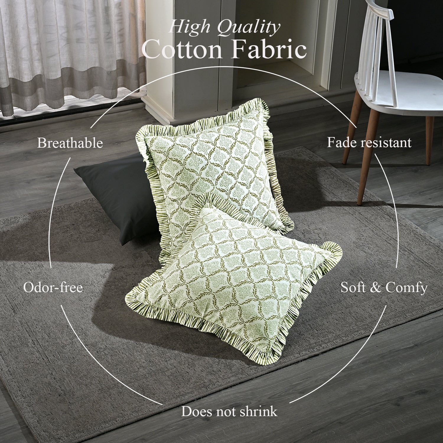 Ruffle Throw Pillow Covers - Fern Regal