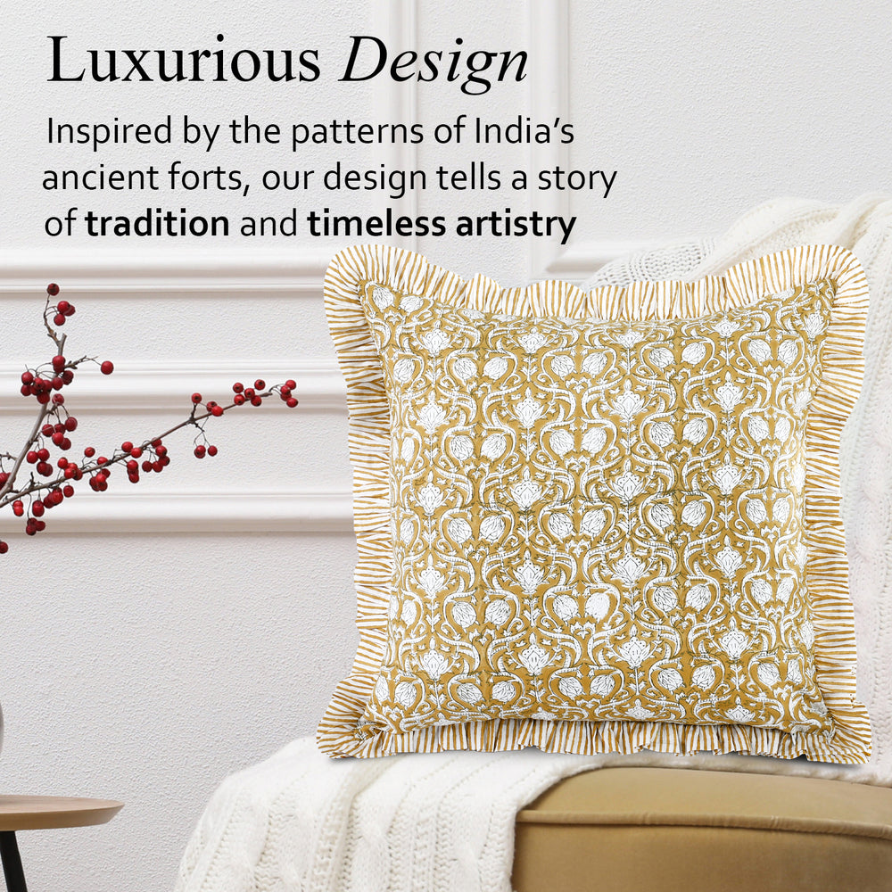 Ruffle Pillow Cover - Mustard Regal