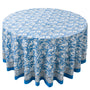 blue and white indian floral 100% cotton breathable round tablecloth
