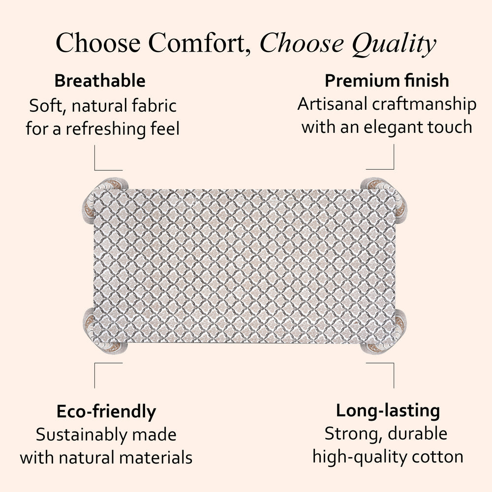 Cotton Block Print Tablecloth – Sandstone Regal