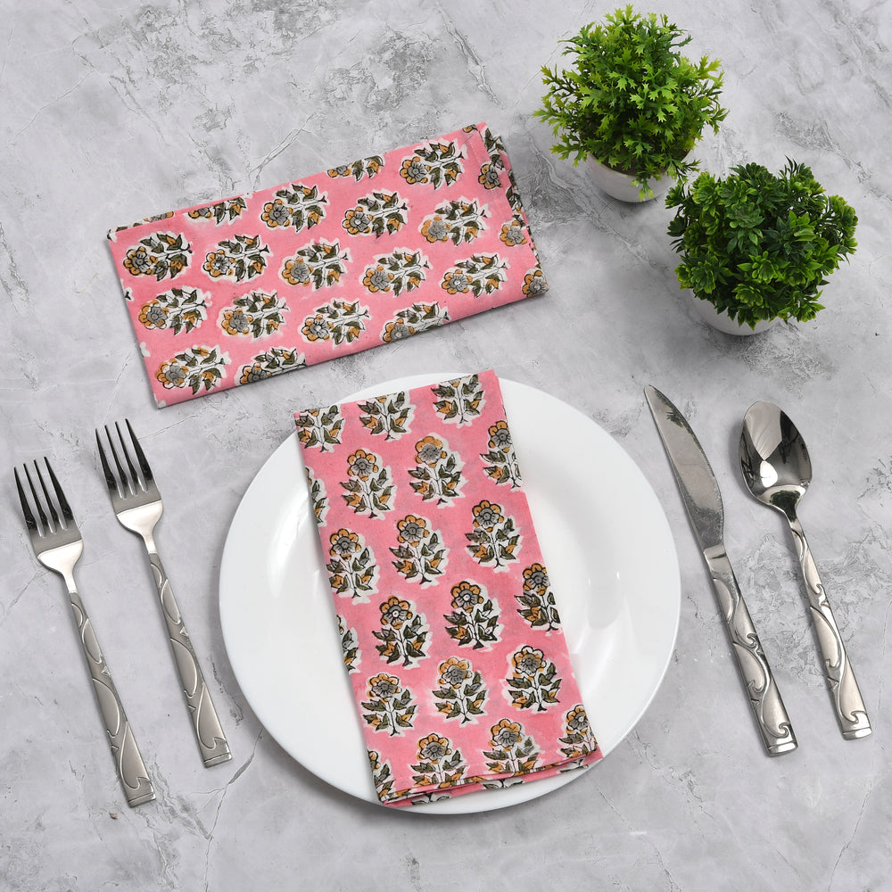 Cotton Cloth Napkins - Poppy Pink
