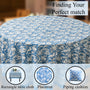 blue and white indian floral 100% cotton breathable round tablecloth