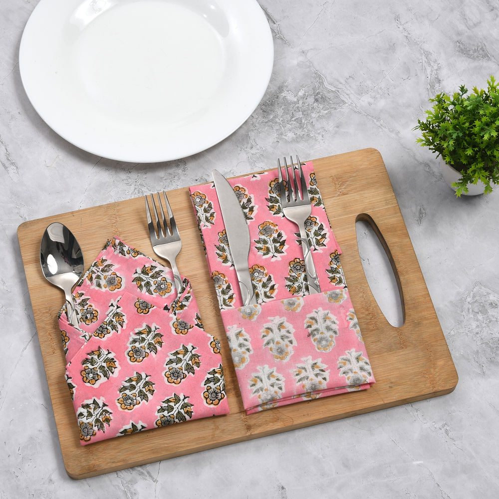 Cotton Cloth Napkins - Poppy Pink
