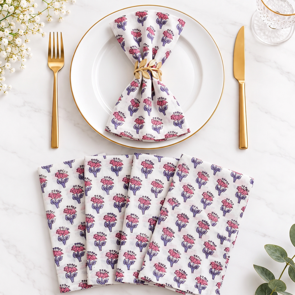 Cotton Cloth Napkins - Pink Sapphire