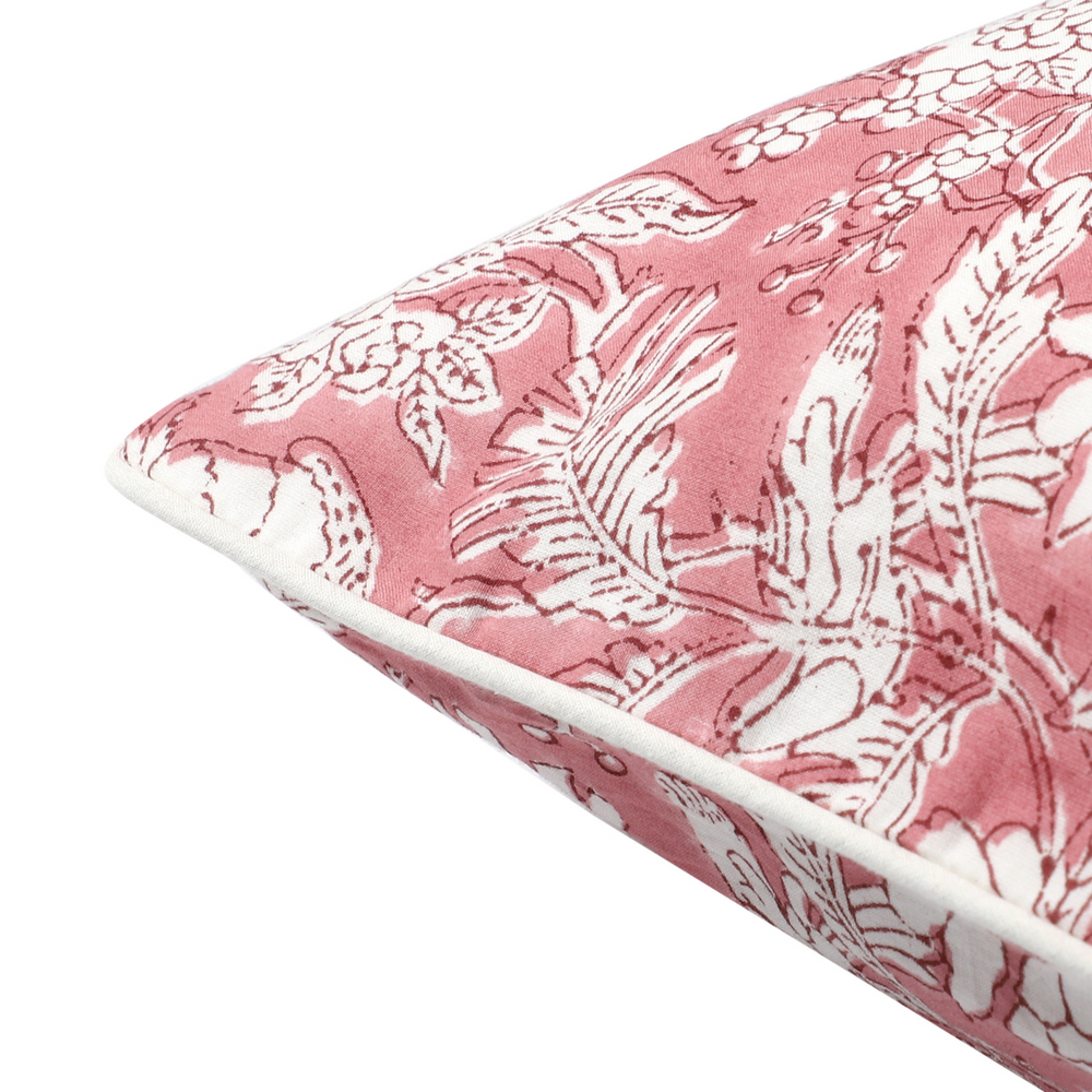 Piping Throw Pillow Covers - Coral Pink (Set of 2)
