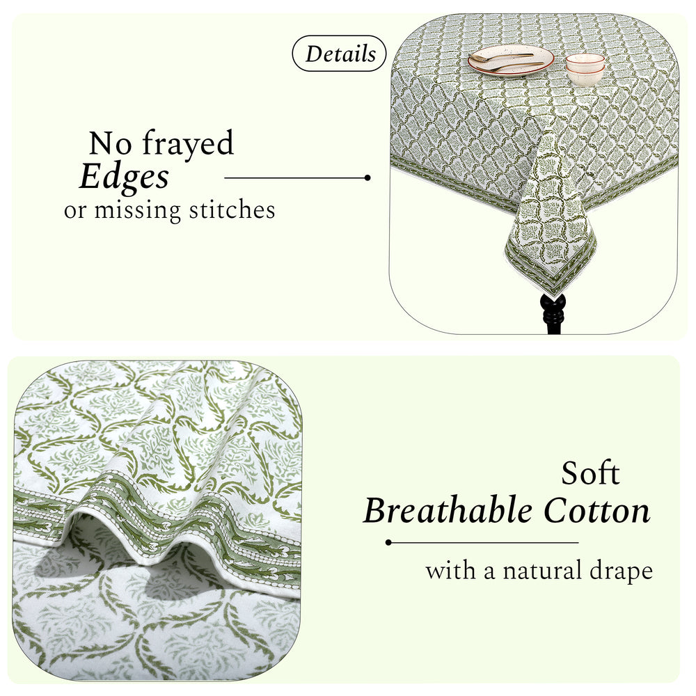 Cotton Block Print Tablecloth – Fern Regal
