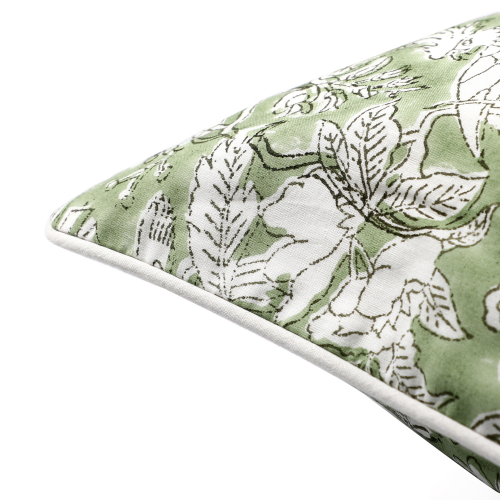 Piping Throw Pillow Covers - Olive Green (Set of 2)