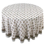 white and green 100% cotton breathable indian round tablecloth