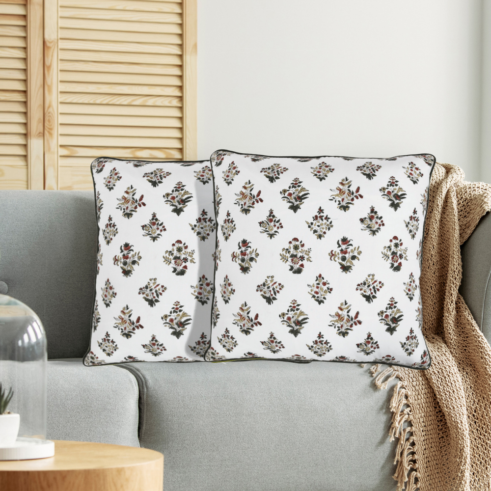 Piping Throw Pillow Covers - Forest Green (Set of 2)