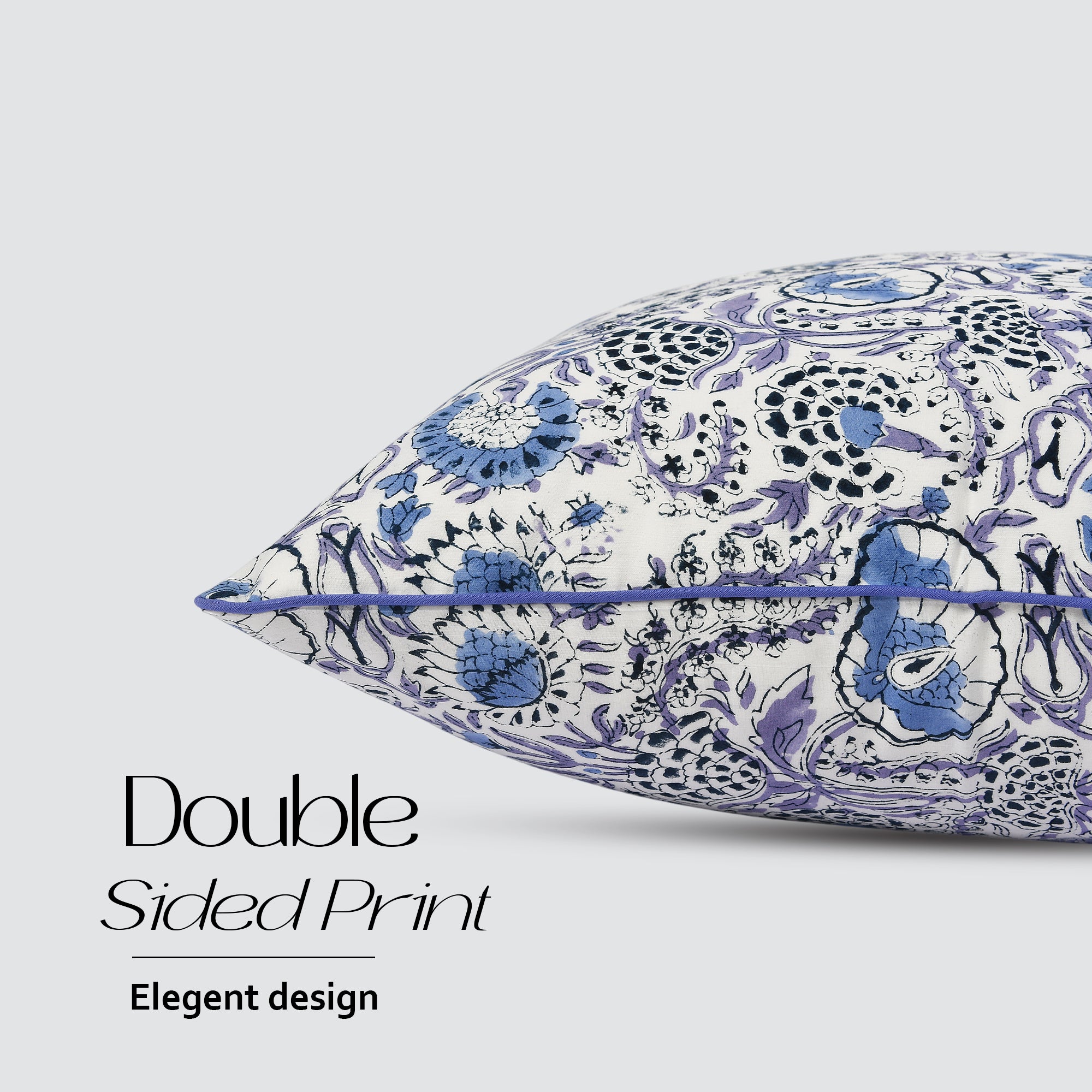 Piping Throw Pillow Covers - Aqua Blue